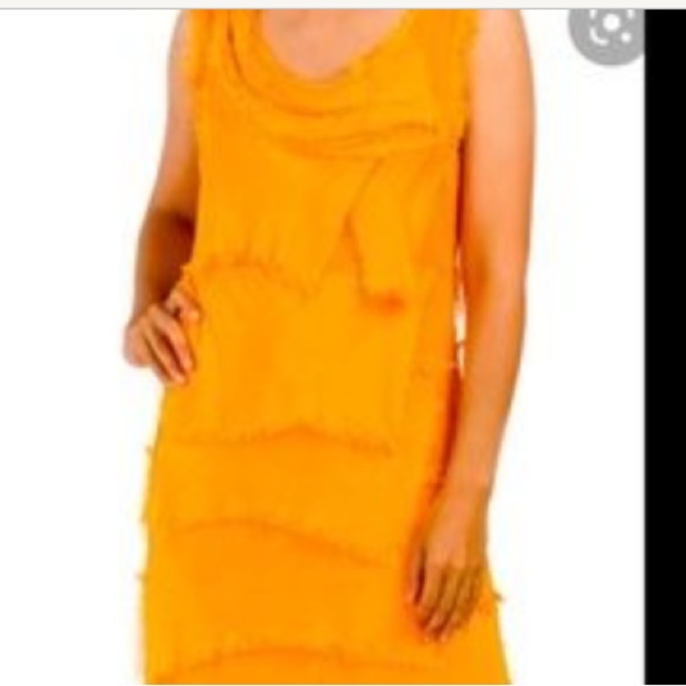 NWT M Made in Italy Silky Ruffle dress, color mandarin, size L